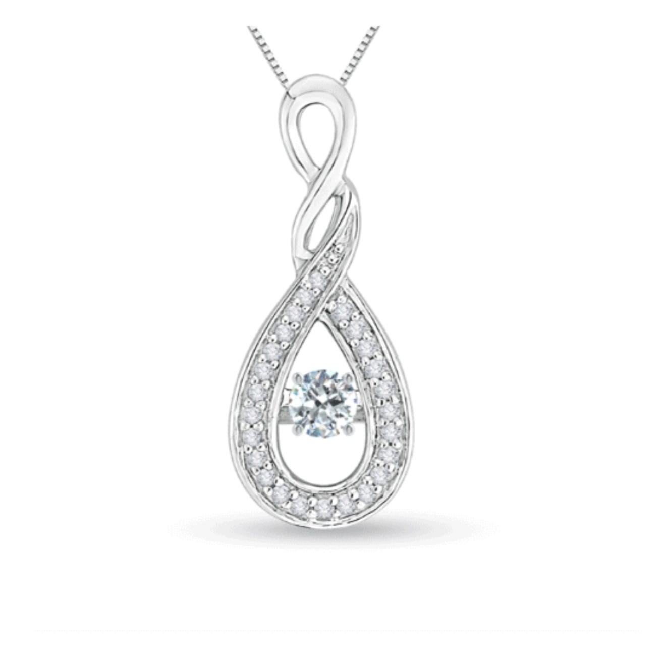 Rocking Diamond Infinity Loop Pendant with Chain