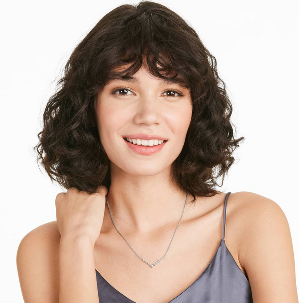 V Bar Graduated Diamond Necklace