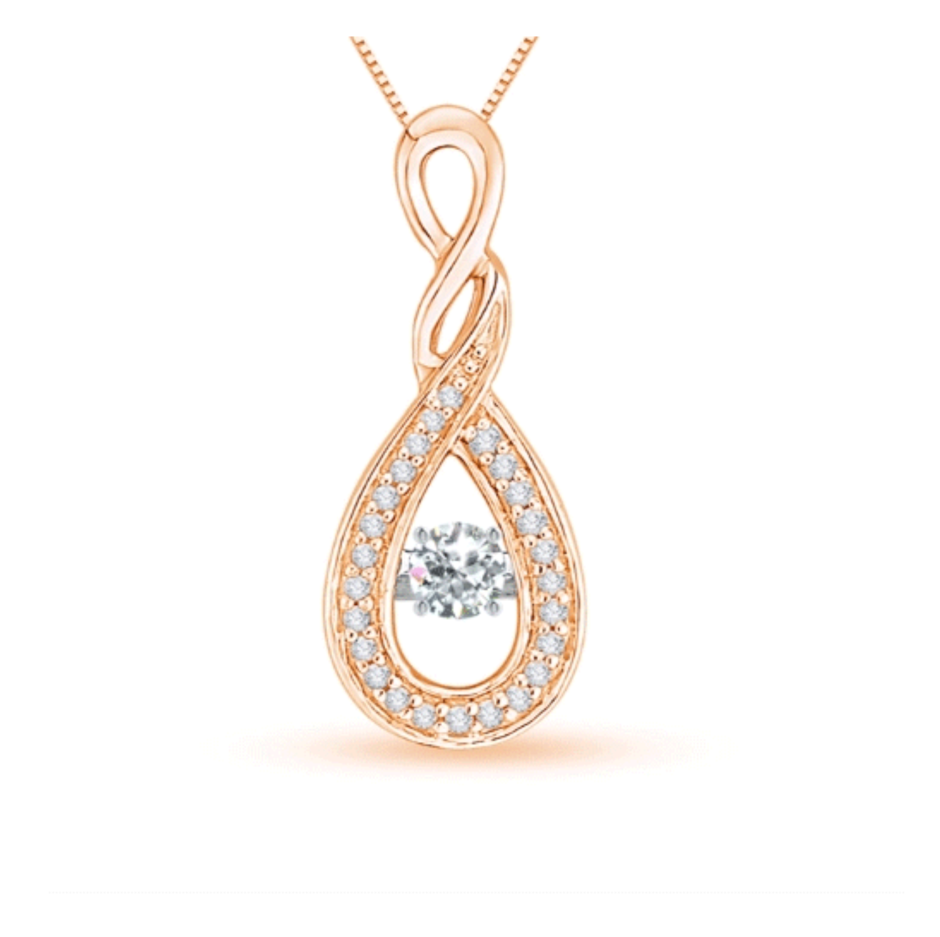 Rocking Diamond Infinity Loop Pendant with Chain