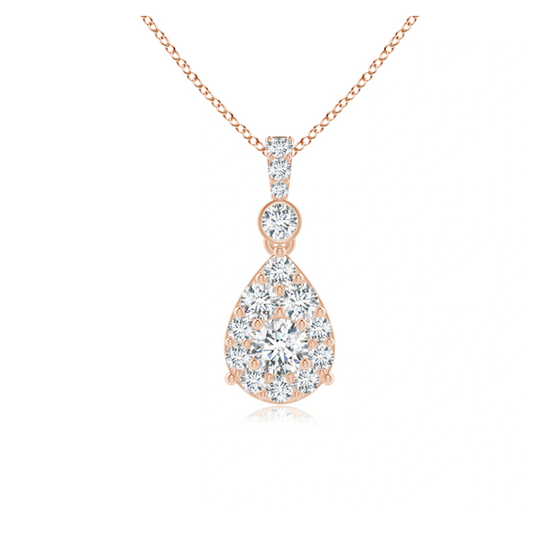 Lab Grown Diamond Cluster Pear-Shaped Pendant