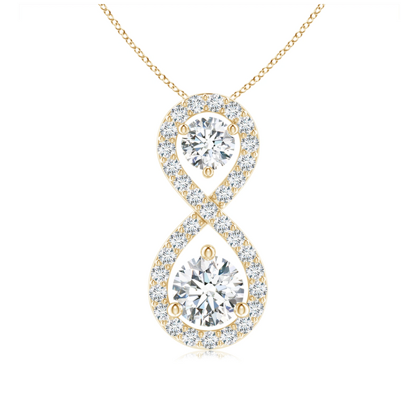 Prong-Set Double Lab Grown Diamond Infinity Pendant with Chain