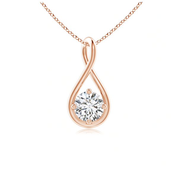 Solitaire Lab Grown Diamond Twist Bale Pendant with Chain