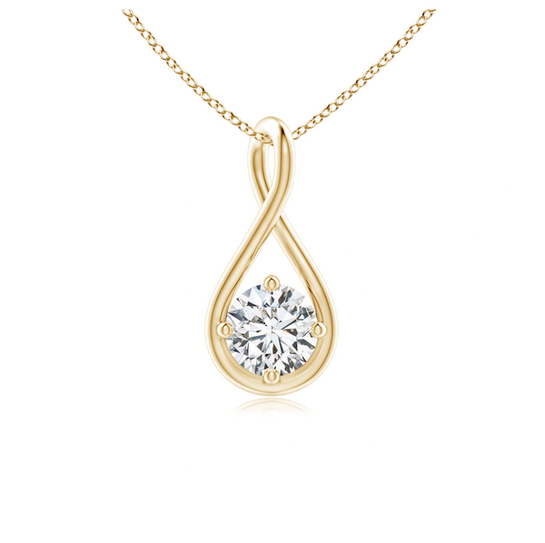 Solitaire Lab Grown Diamond Twist Bale Pendant with Chain