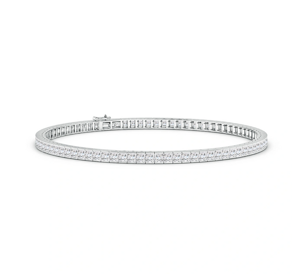 Channel-Set Diamond Tennis Bracelet