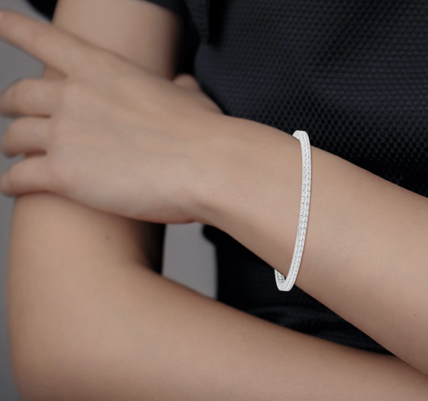 Channel-Set Diamond Tennis Bracelet