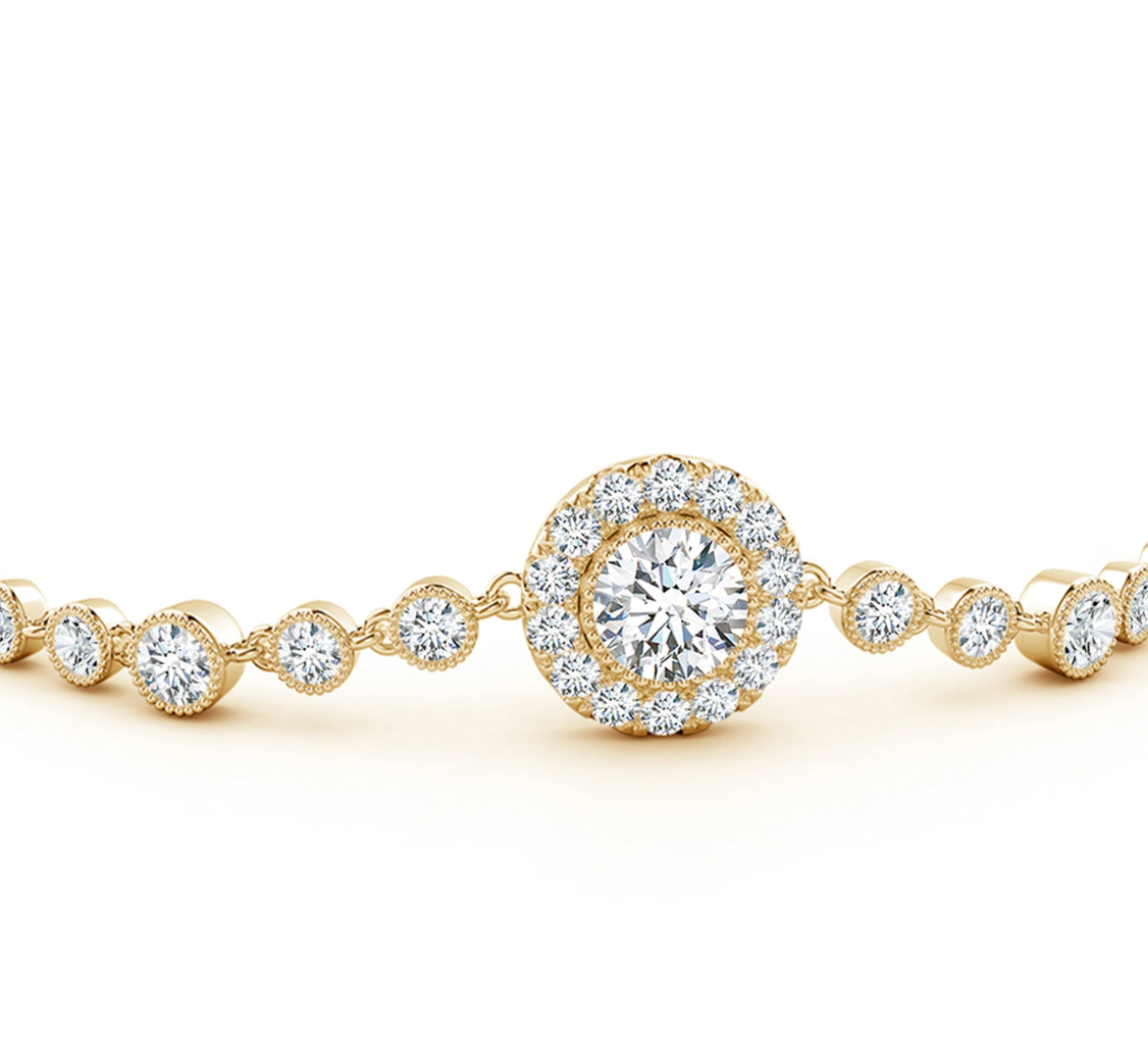 Vintage Style Bezel-Set Diamond Bracelet