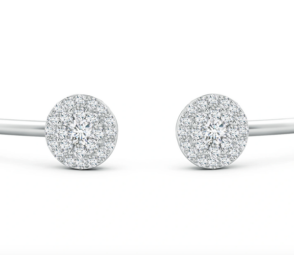 Diamond Halo Cluster Open Flex Bangle