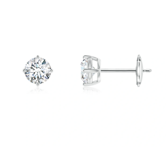 Classic Round Solitaire Diamond Studs