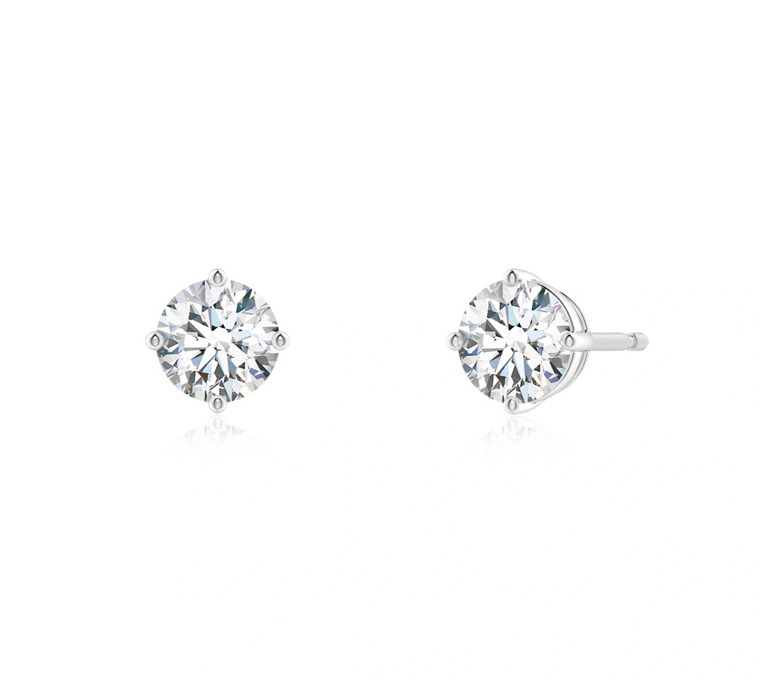 Classic Round Solitaire Lab Grown Diamond Studs