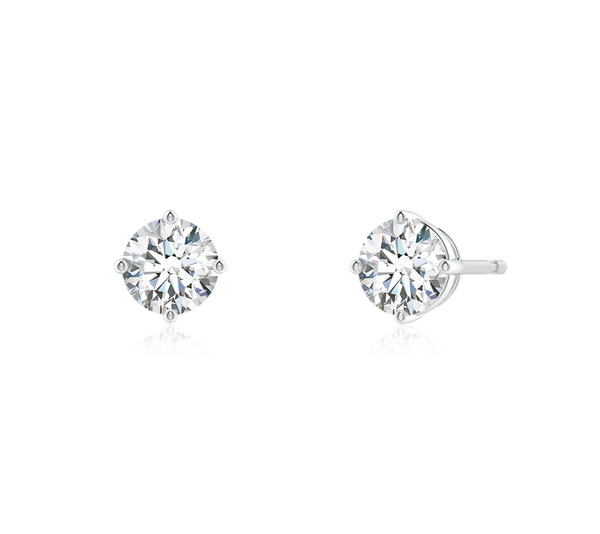 Classic Round Solitaire Diamond Studs