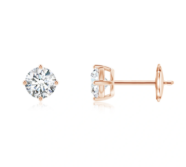 Classic Round Solitaire Diamond Studs