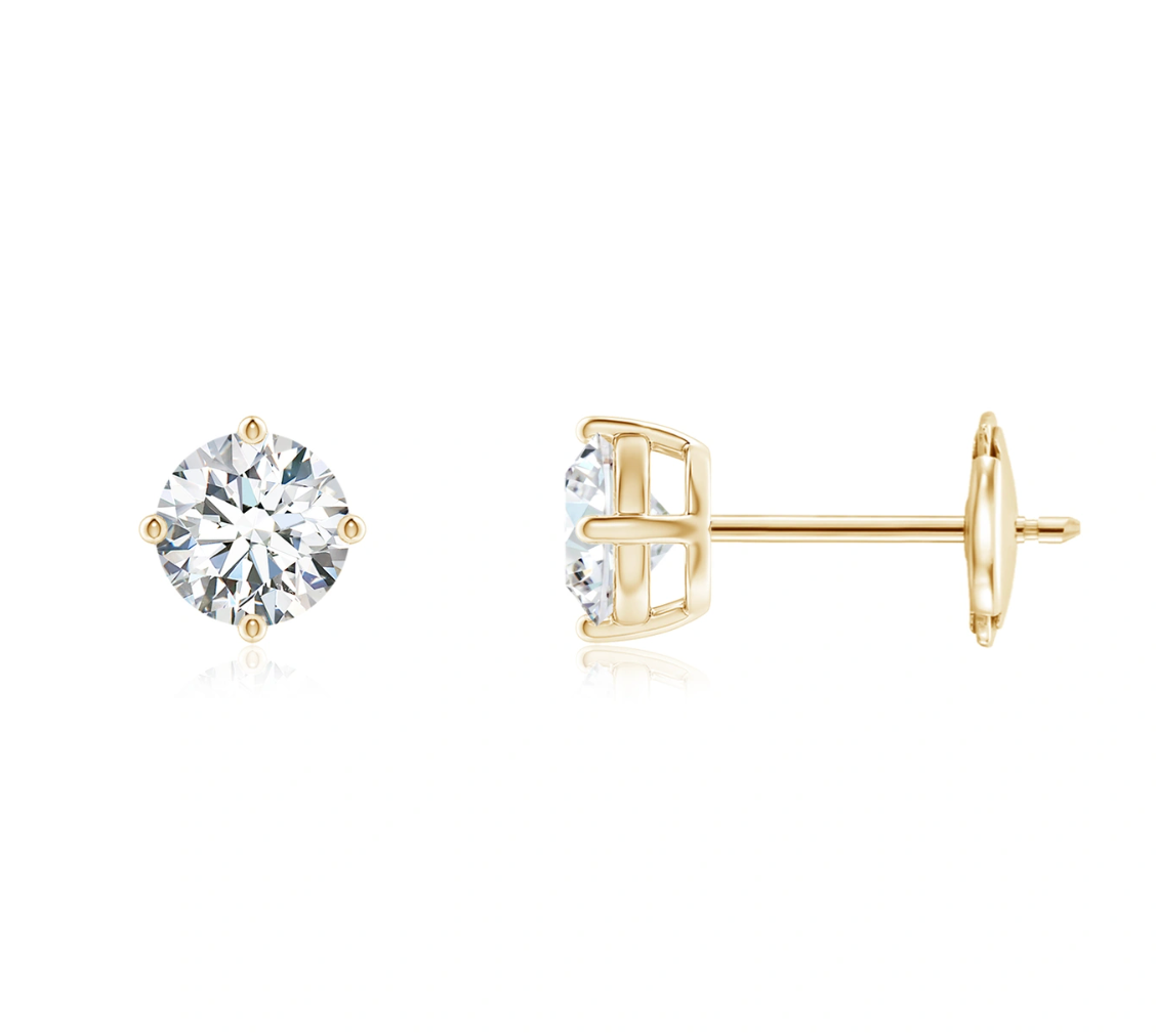 Classic Round Solitaire Diamond Studs