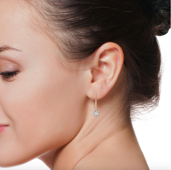 Classic Solitaire Diamond Drop Earrings