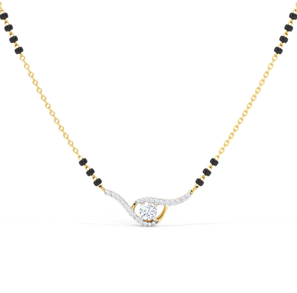 2 Wave Solitaire Mangalsutra