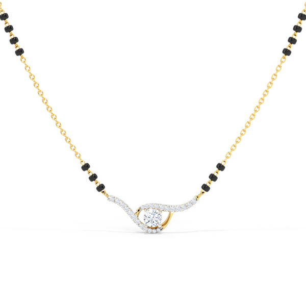 2 Wave Solitaire Mangalsutra