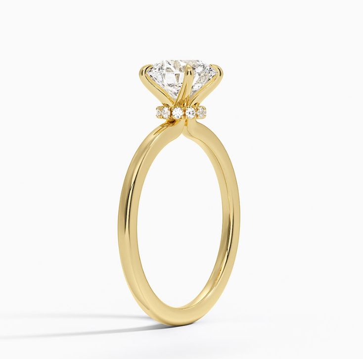 Secret Halo Round Lab Grown Diamond Solitaire Ring