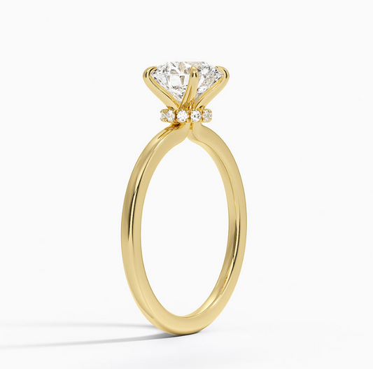 Secret Halo Round Shaped Solitaire Ring