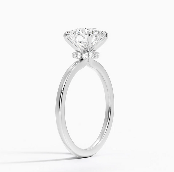 Secret Halo Round Shaped Solitaire Ring