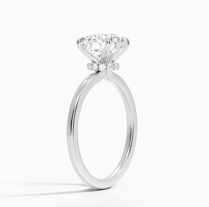 Secret Halo Round Shaped Solitaire Ring