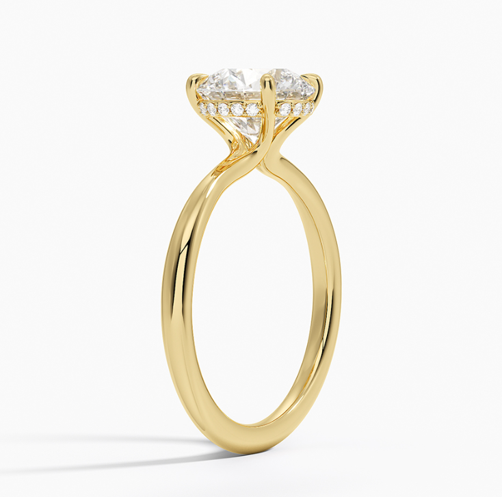 Hidden Halo Round Shaped Solitaire Ring