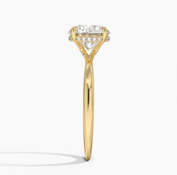 Hidden Halo Round Shaped Solitaire Ring