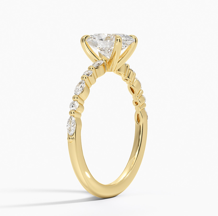 Alternate Marquise Oval Lab Grown Diamond Solitaire Ring