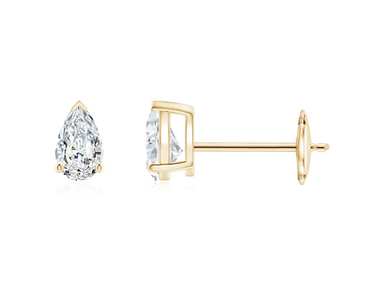 Pear Shaped Solitaire Studs