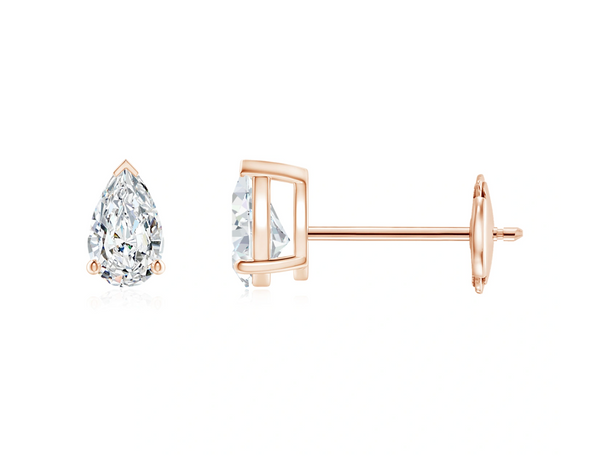 Pear Shaped Solitaire Studs
