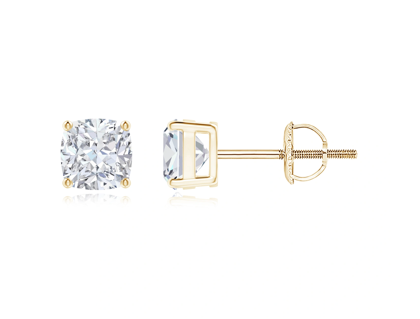 Cushion Cut Solitaire Studs