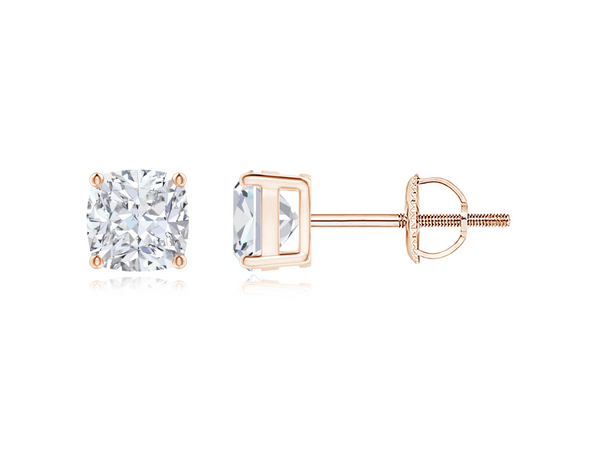 Cushion Cut Solitaire Studs