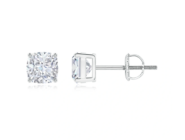 Cushion Cut Solitaire Studs