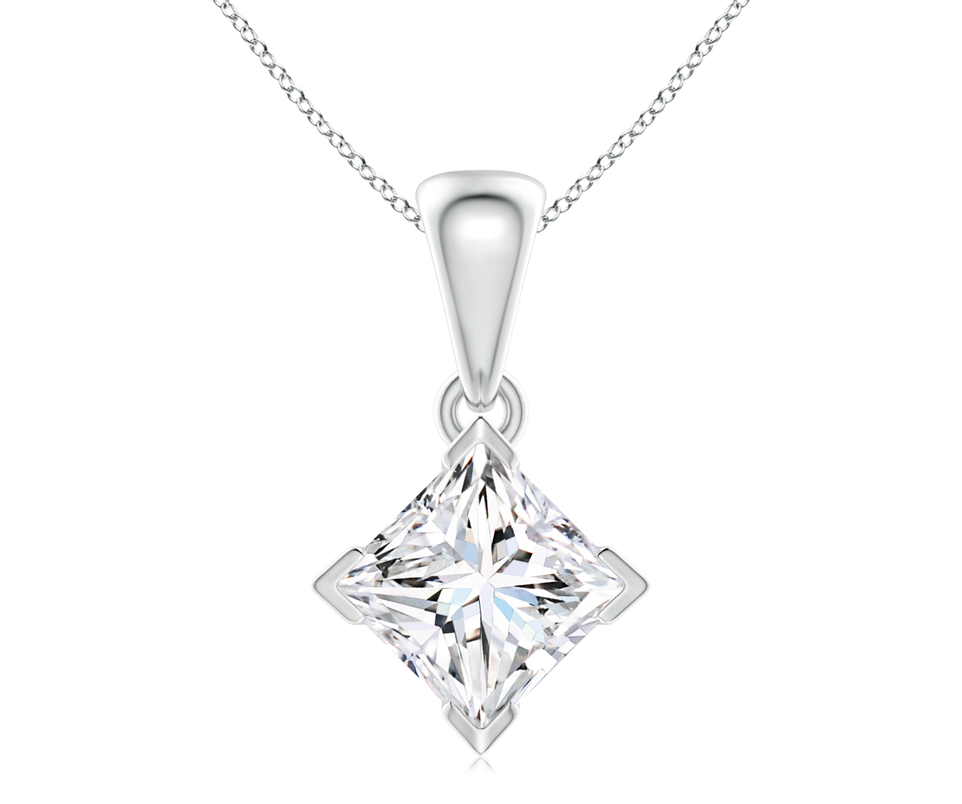 Princess Cut Diamond Solitaire Pendant