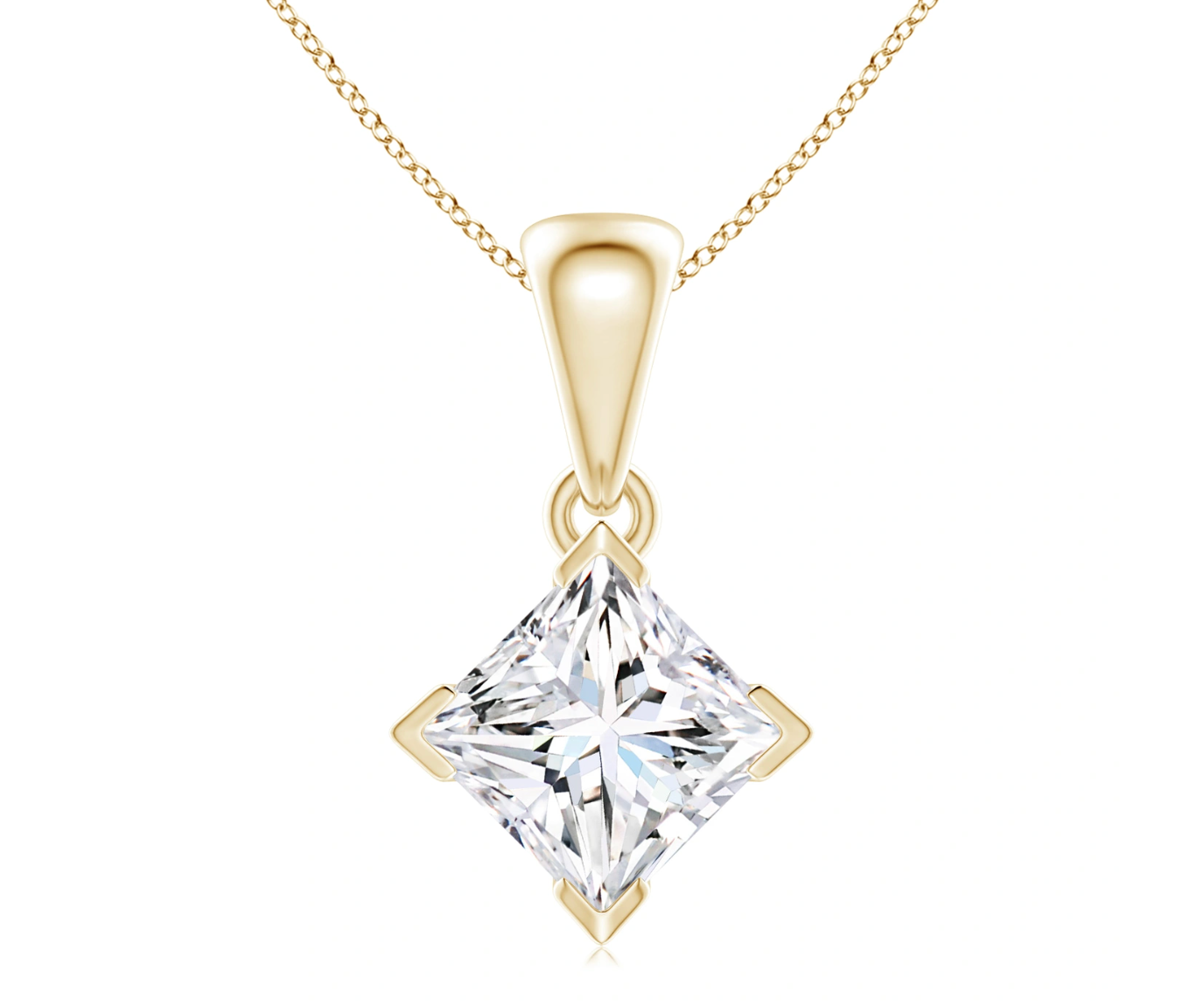 Princess Cut Diamond Solitaire Pendant