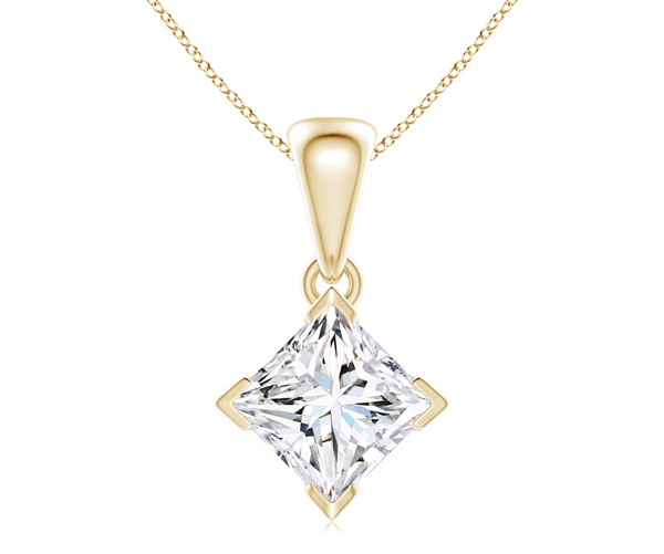 Princess Cut Lab Grown Diamond Solitaire Pendant
