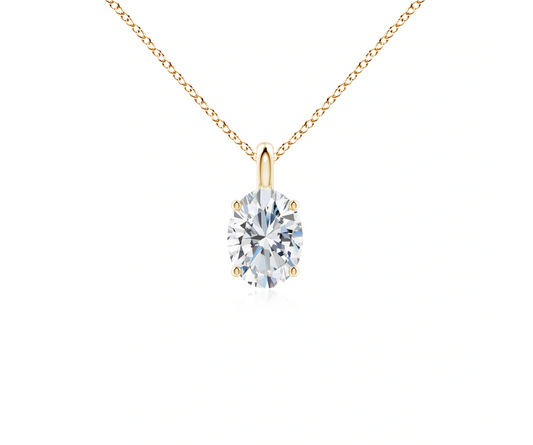 Cushion Cut Solitaire Pendant with Chain