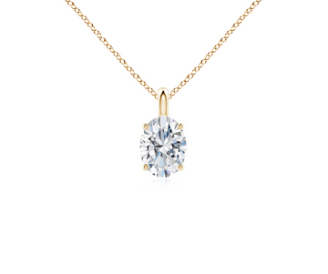 Oval Cut Solitaire Pendant with Chain