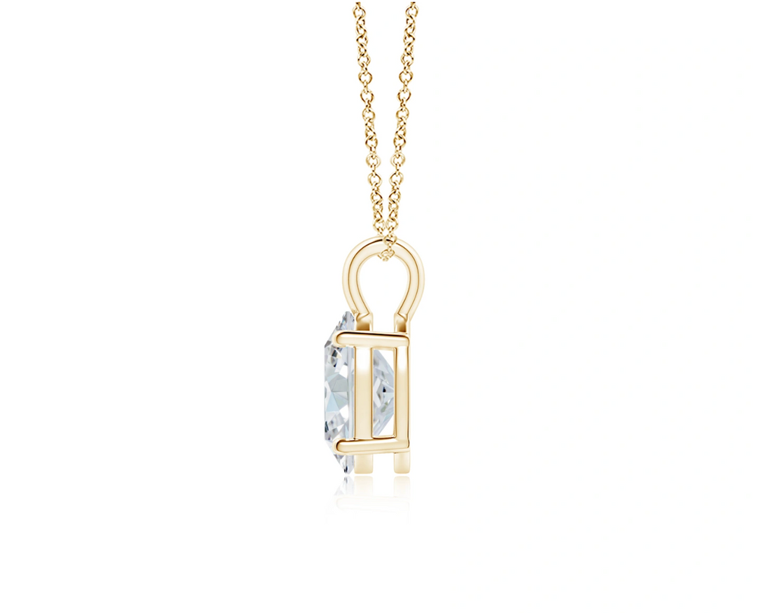 Oval Cut Solitaire Pendant with Chain