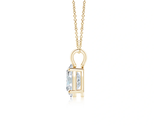 Oval Cut Lab Grown Diamond Solitaire Pendant with Chain