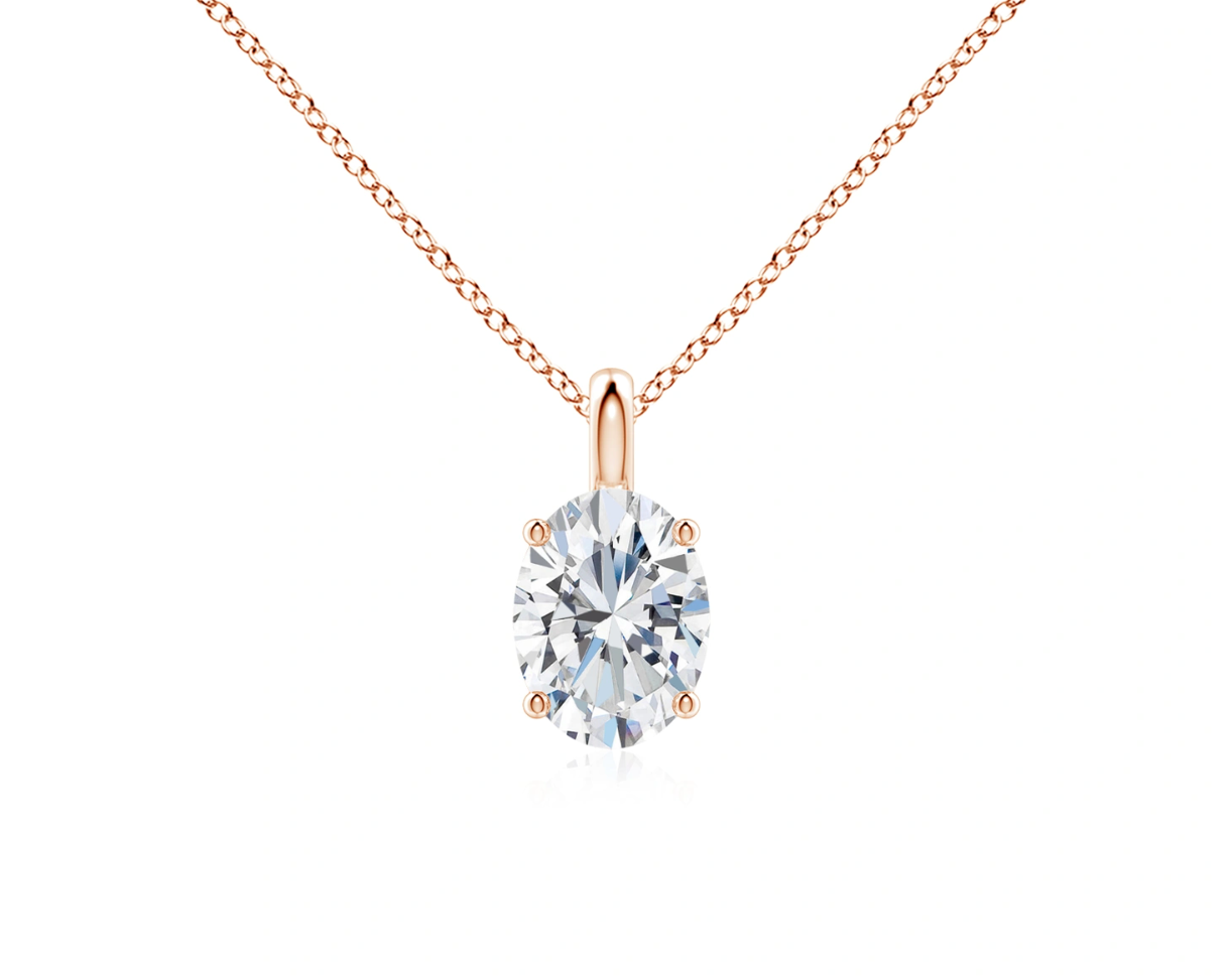 Cushion Cut Solitaire Pendant with Chain