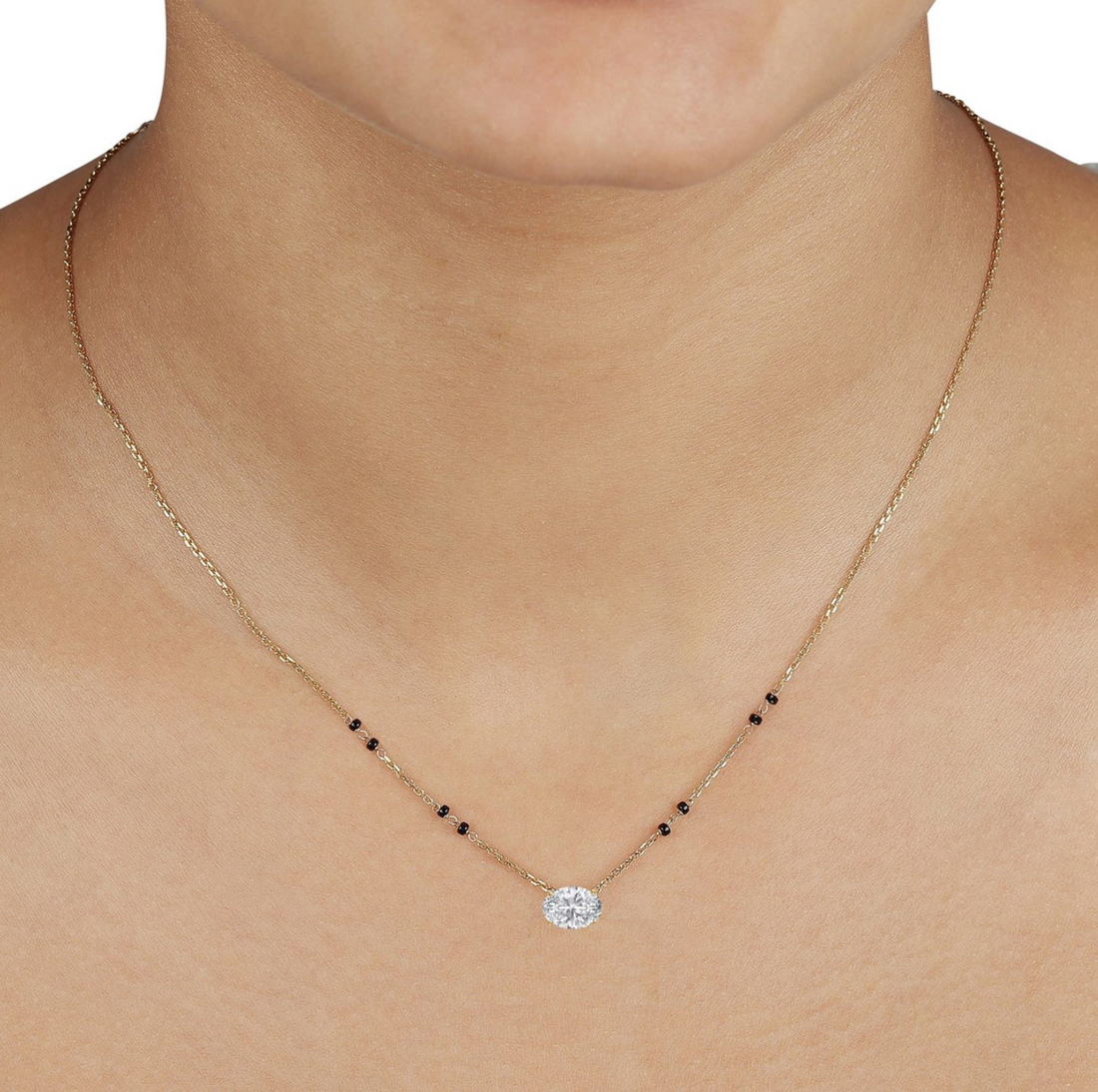 The Lab Grown Diamond Galaxy Oval Mangalsutra