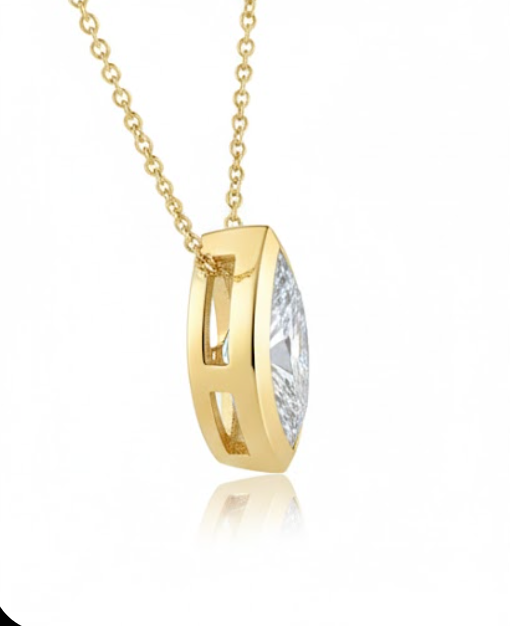 "The Eye" Marquise Lab Grown Diamond solitaire Pendant with Chain