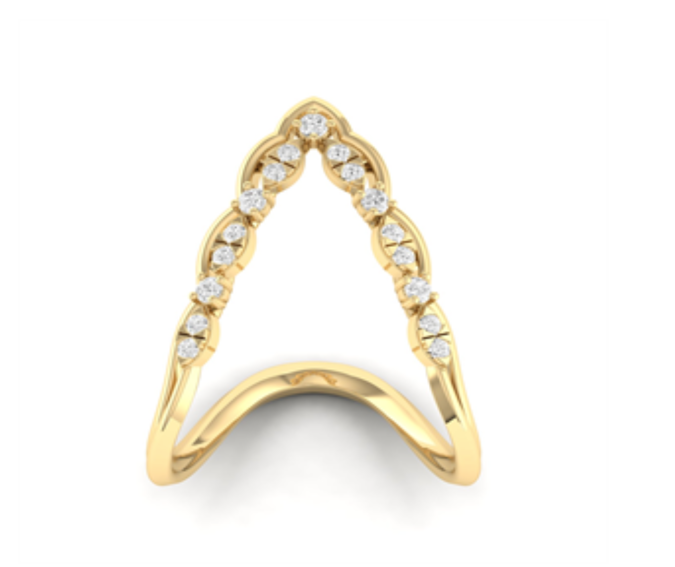 Lab Grown Diamond Scalloped V-Shape Ring