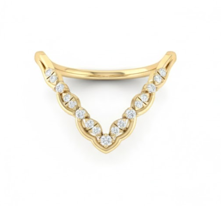 Lab Grown Diamond Scalloped V-Shape Ring