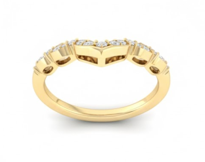 Lab Grown Diamond Scalloped V-Shape Ring