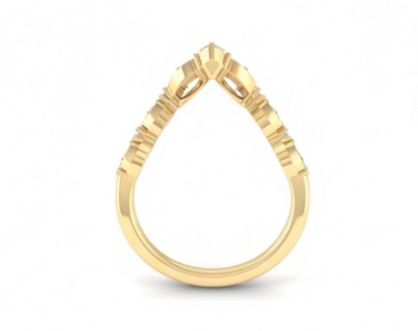 Lab Grown Diamond Scalloped V-Shape Ring