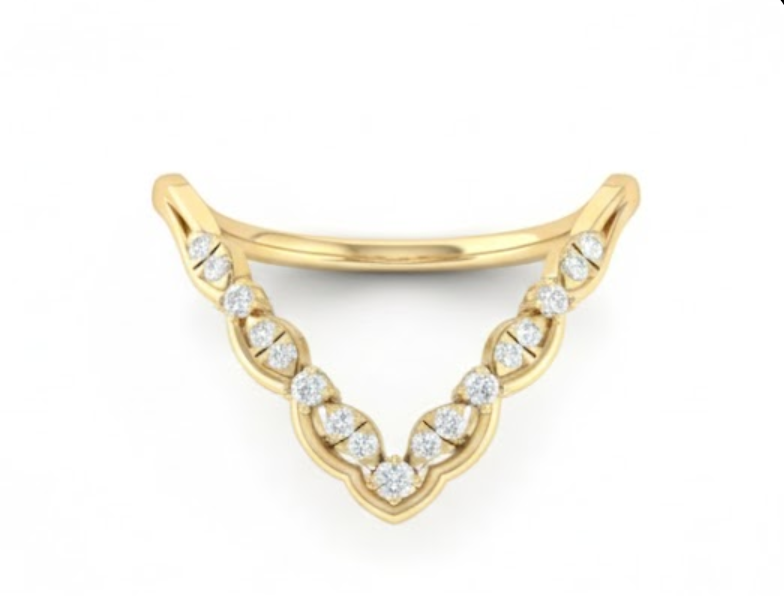 Lab Grown Diamond Scalloped V-Shape Ring