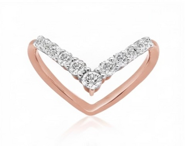 Stacked Lab Grown Diamond Chevron Guard Ring