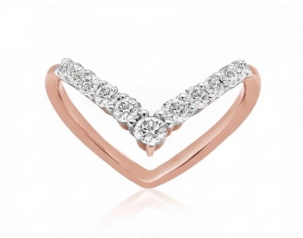 Stacked Lab Grown Diamond Chevron Guard Ring