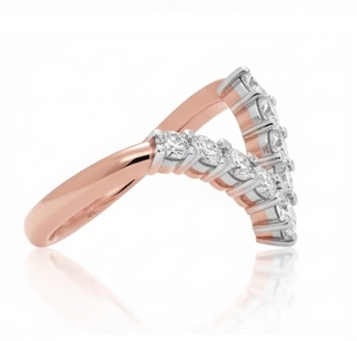 Stacked Lab Grown Diamond Chevron Guard Ring