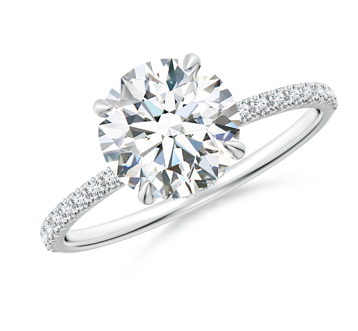 Hidden Halo Pave Diamond Ring